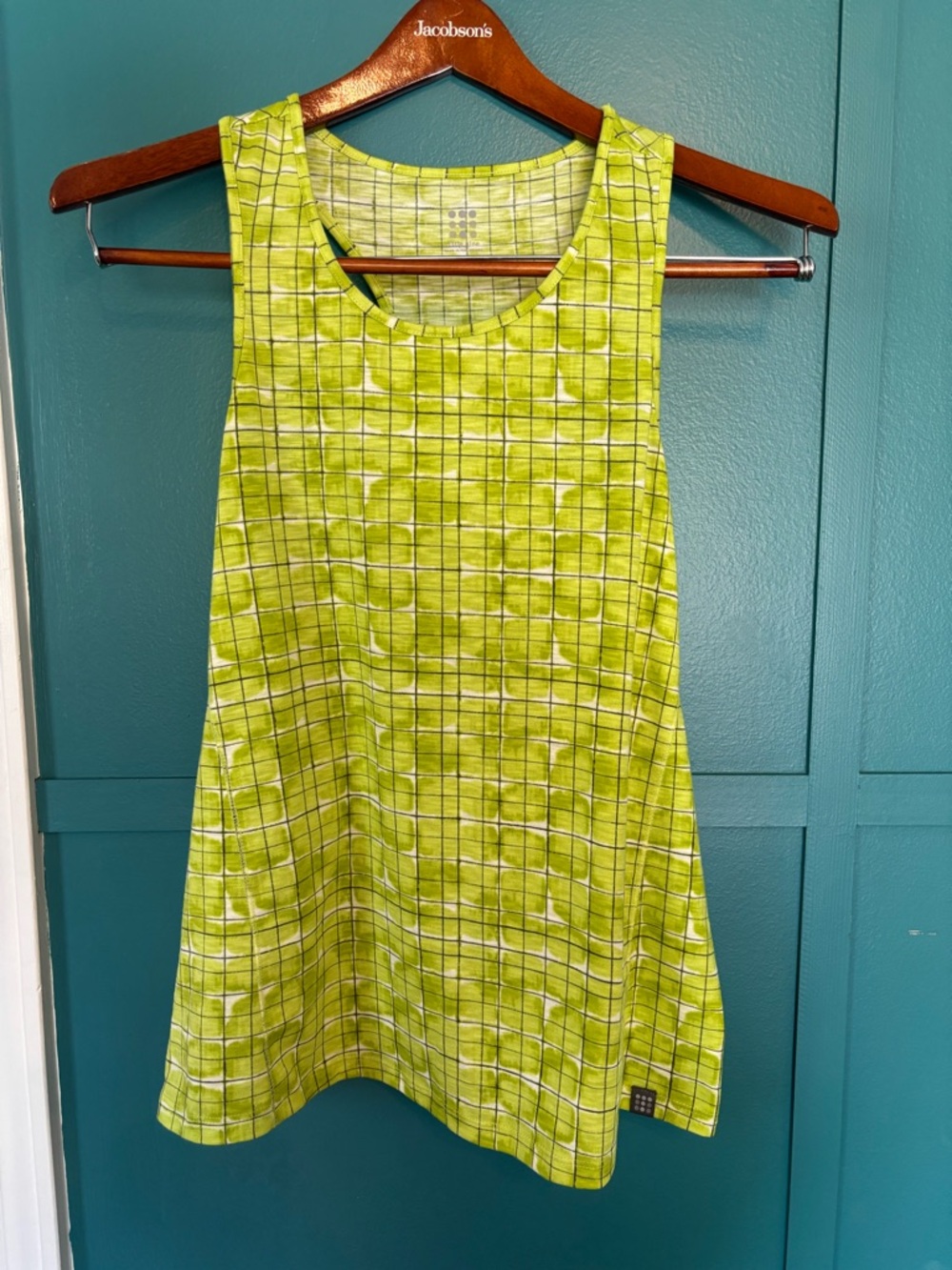 NWT Title Nine Stink Stopper Lime Grid Tank Top Size small